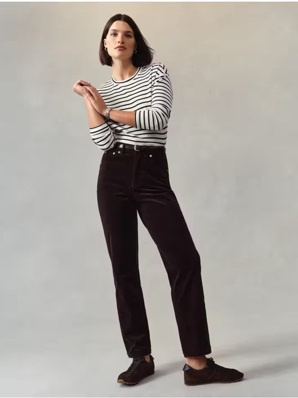 SPANX Women’s Corduroy 90’s Straight Leg Pants  — Dark Brown Size XS
